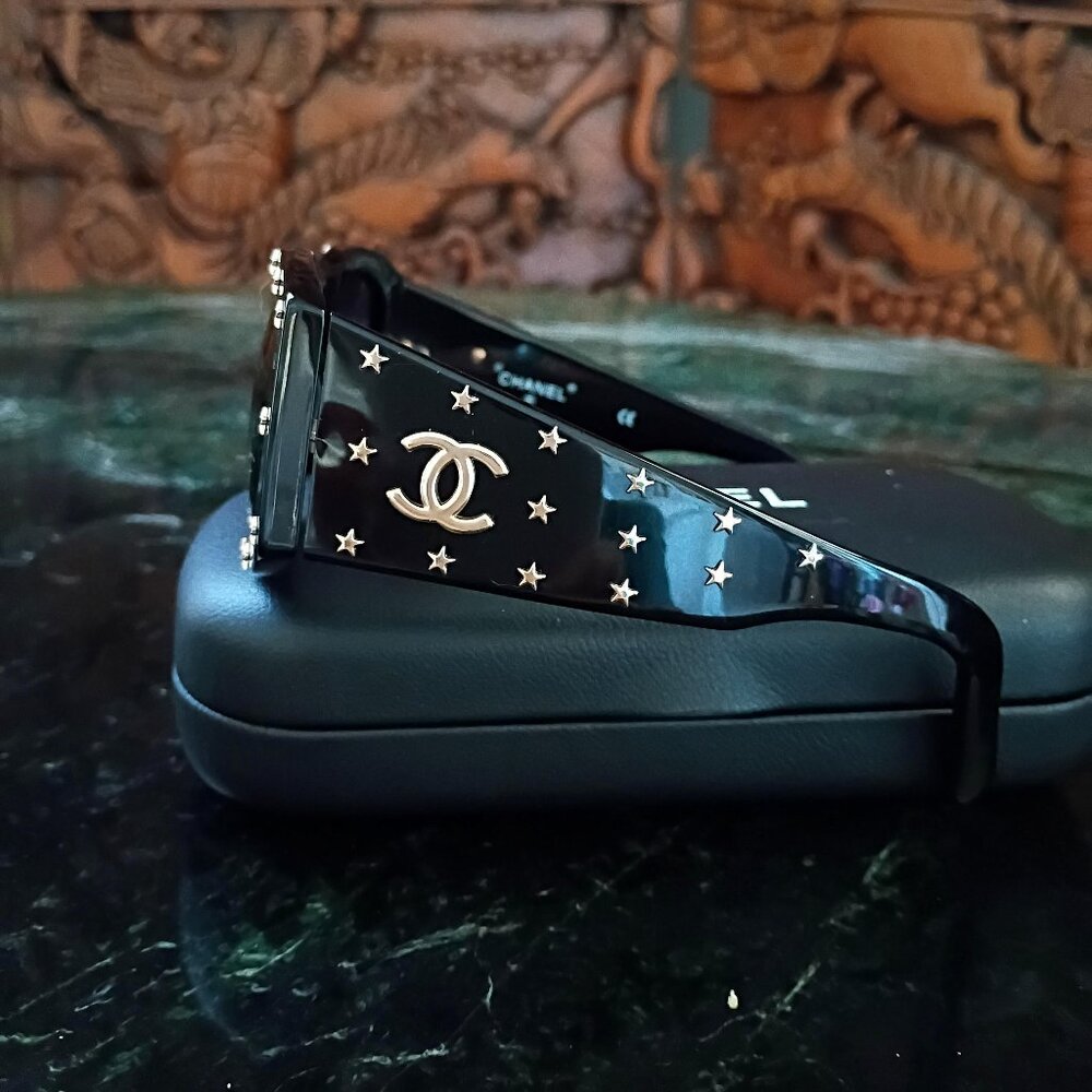 Rare Chanel 1990's Star Les Etoiles Studded CC Sunglasses - Picture 12 of 16